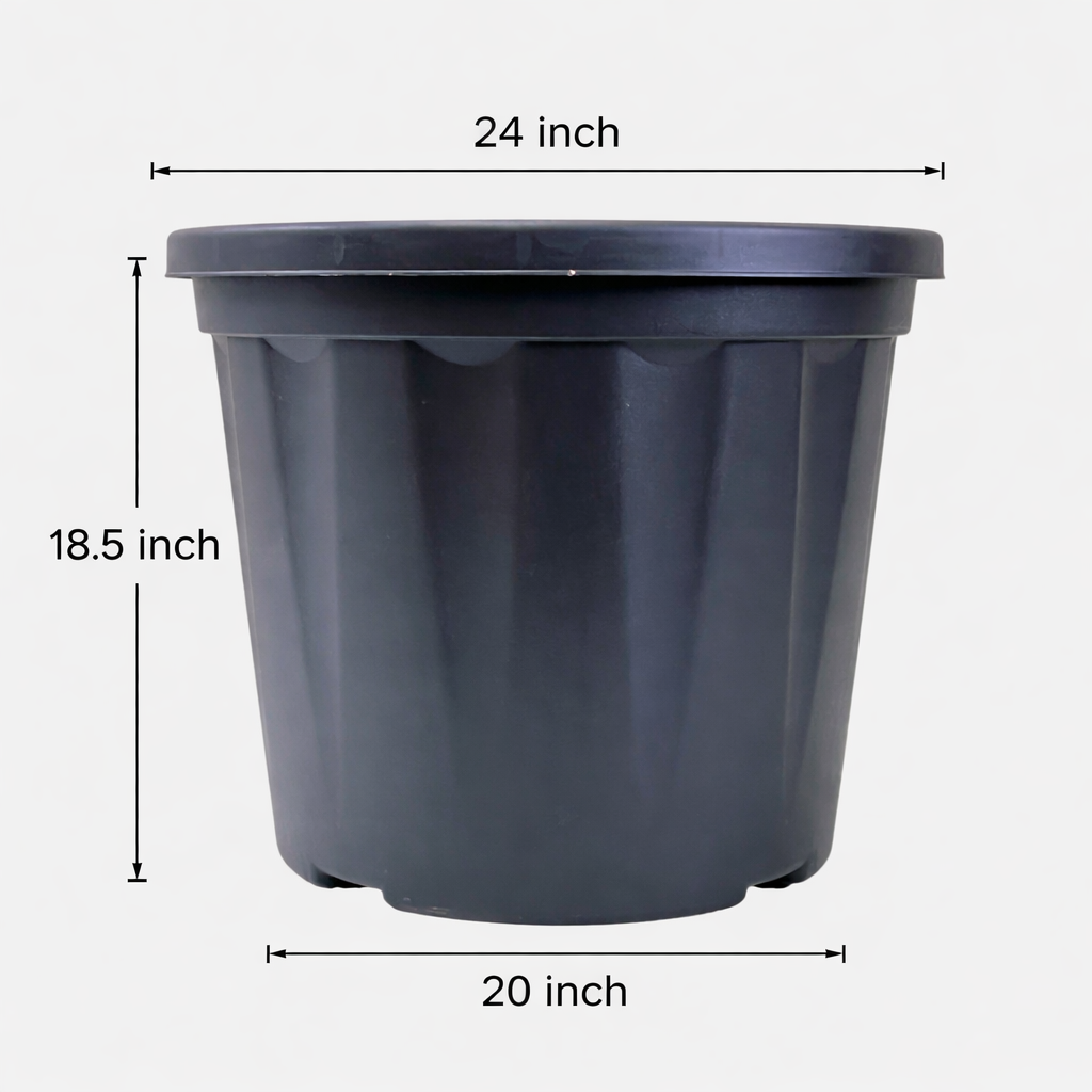 big Black plastic pot
