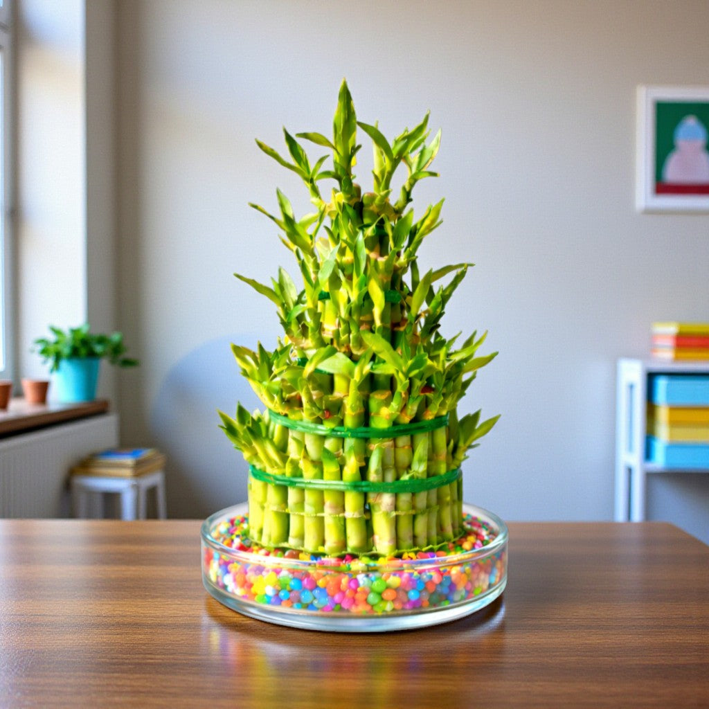 4 Layer Lucky Bamboo in Transparent Bowl