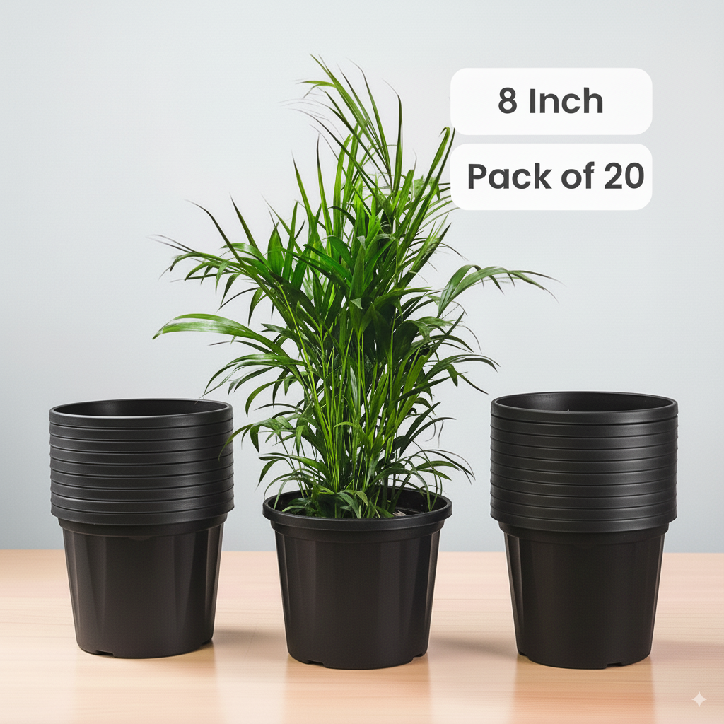 Blossom Pot 08" | Pack of 20 | Heavy Duty Planter for Indoor-Outdoor Garden