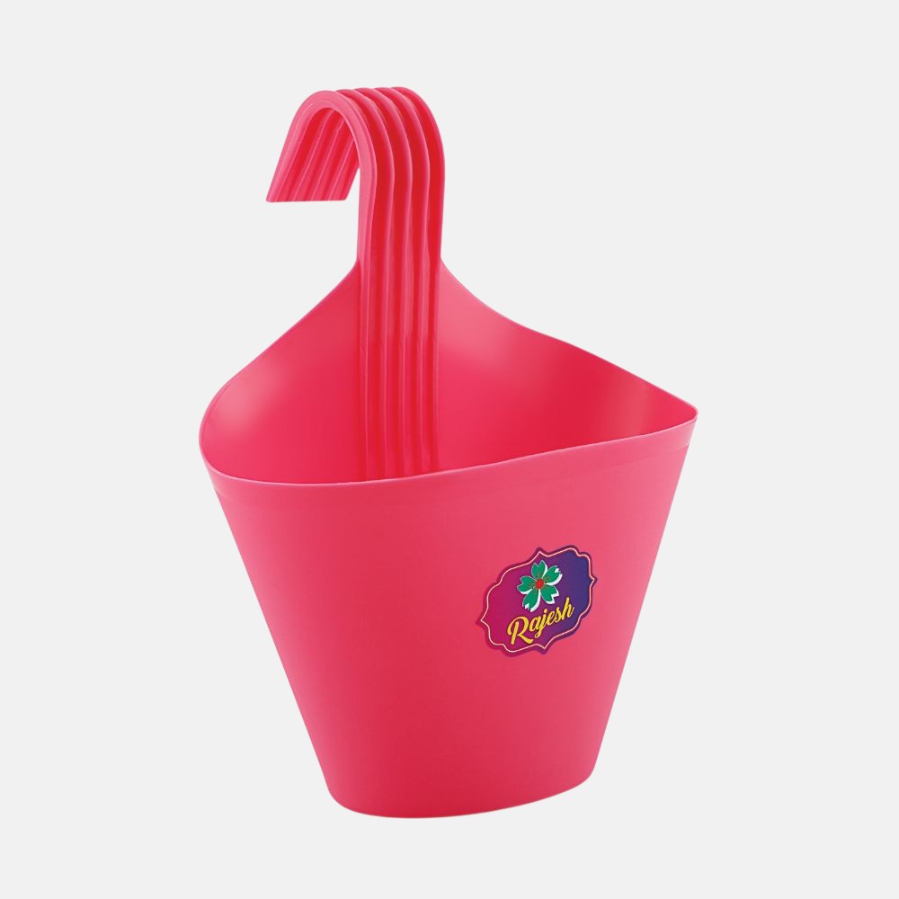 Balcony Railing Planters (Set of 5) | Non-Fading, UV Resistant, Stylish & Durable Hook Pots