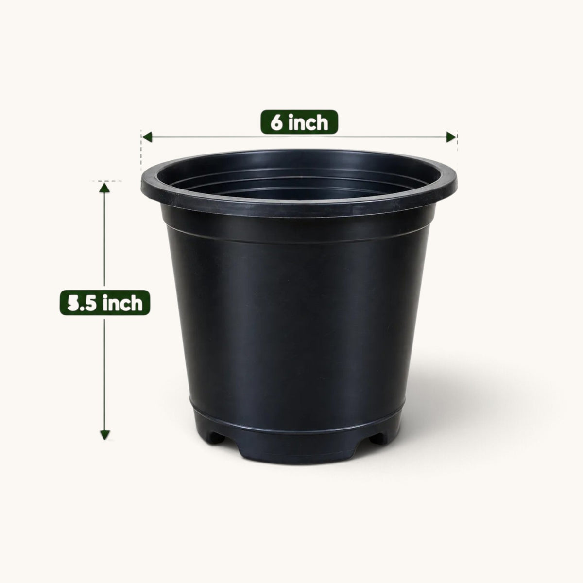 Nursery Pot 6" Inch | Black | Pack of 15 | Light Weight | Pot for Indoor-Outdoor Garden