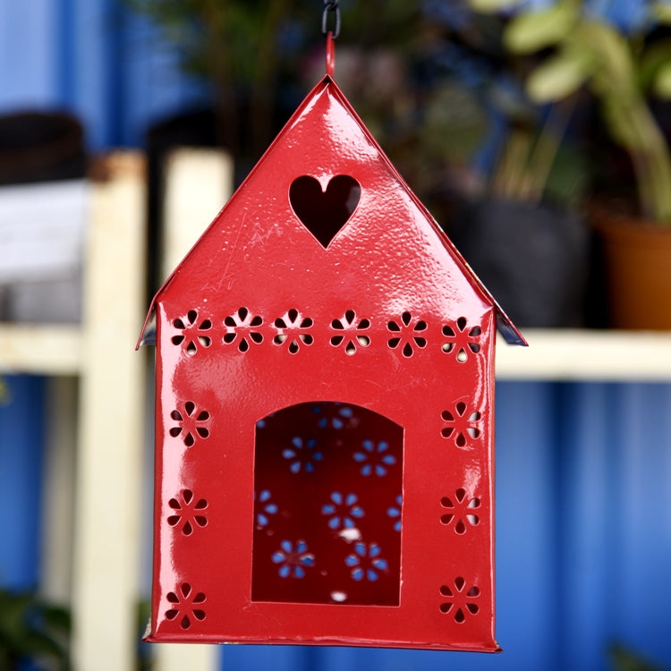 Hanging Bird House Square Red