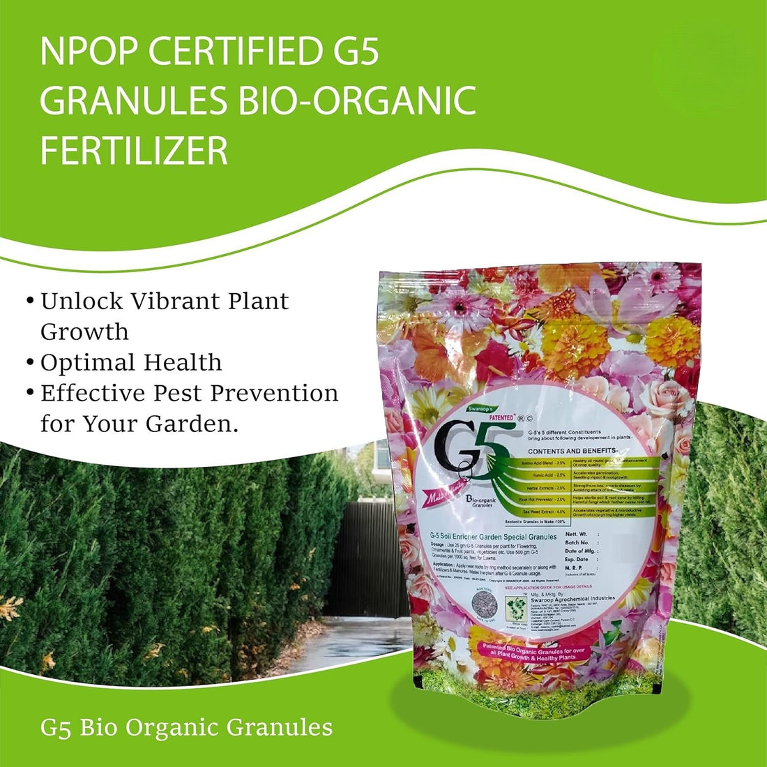 G5 Bio-organic Granules Fertilizer (500gm) | Organic Plant Food | Soil Enricher