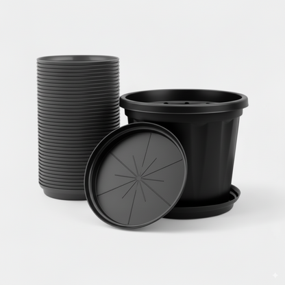 Round Bottom Tray | Pack of 5 | Base Plate/Tray/Saucer | Heavy Duty Highly Durable Plastic Plant Saucer