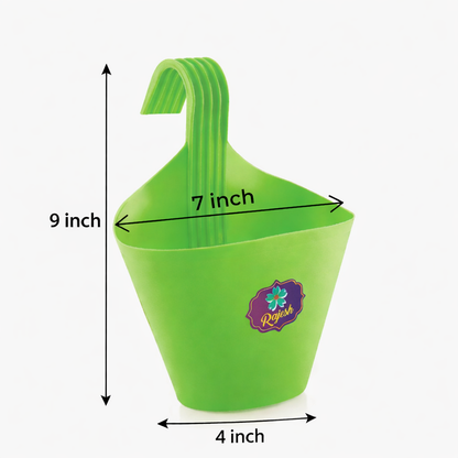 Balcony Railing Planters (Set of 5) | Non-Fading, UV Resistant, Stylish &amp; Durable Hook Pots