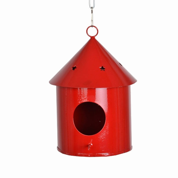 Hanging Bird House Round Red