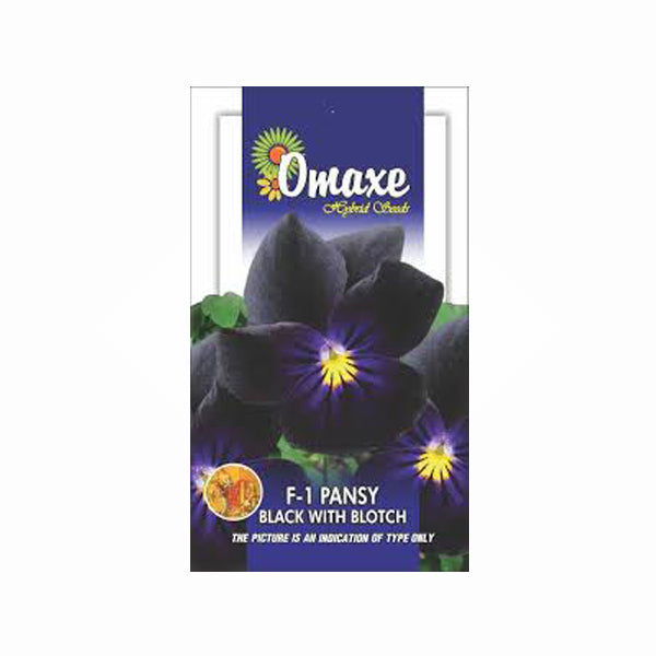 Pansy F1 Black with Blotch Seeds - omaxe seeds