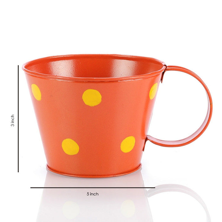 Cup metal planter red small