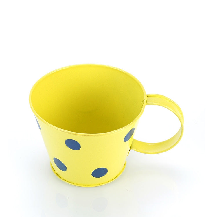 Cup metal planter yellow small