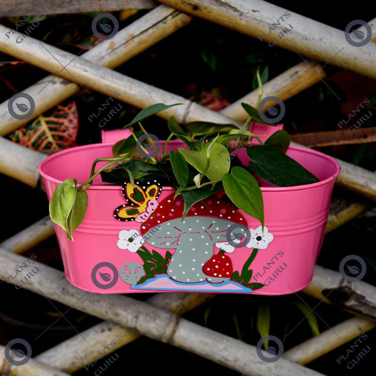 Railing Mushroom Planter Pink