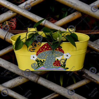 Railing Mushroom Planter Yellow