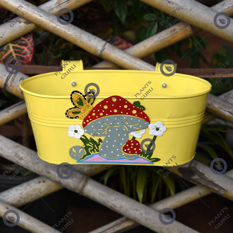 Railing Mushroom Planter Yellow