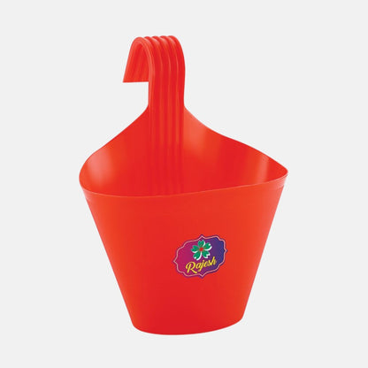 Balcony Railing Planters (Set of 5) | Non-Fading, UV Resistant, Stylish &amp; Durable Hook Pots