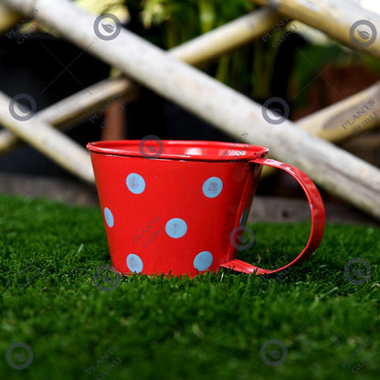 Cup metal planter red small